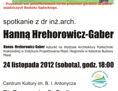 Spotkanie z dr inż. arch. Hanną Hrehorowicz-Gaber