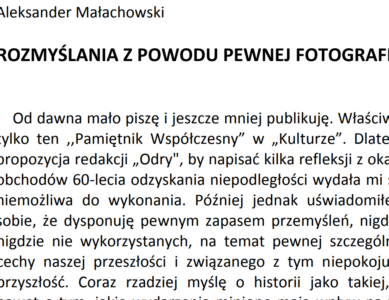 Warto przeczytać: „Rozmyślania z powodu pewnej fotografii”