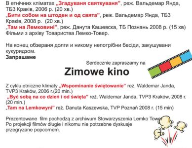 Serdecznie zapraszamy na Zimowe kino